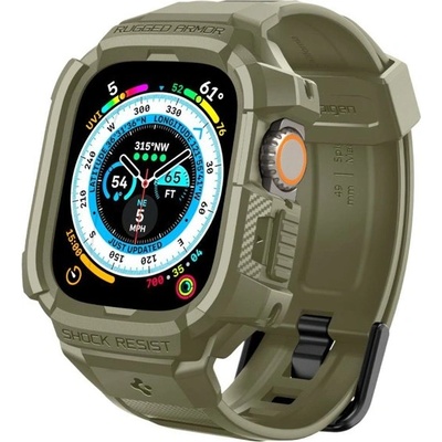 Spigen Rugged Armor Case Pro - удароустойчив TPU протектор с вградена каишка за Apple Watch Ultra 49 мм (ACS05915)
