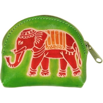 Kožená peněženka na drobné Slon limetková