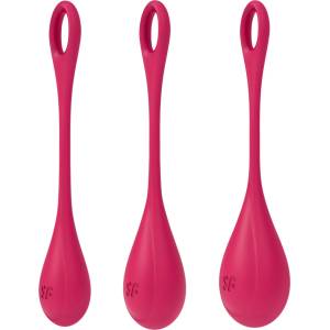 Satisfyer Yoni Power 1 - вагинални топчета сет - червен - 3 части