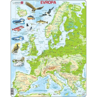 Jaku Trade Mapa EVROPY geografická 87 dílků