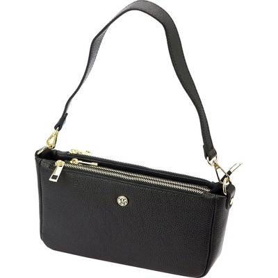 Gregorio kožená crossbody kabelka trojzipsová 1740 čierna