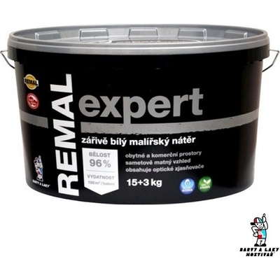 Barvy a laky Hostivař Malířský nátěr REMAL EXPERT - 15+3 kg - bílý