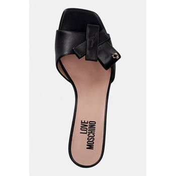 Love Moschino чехли с дебел ток дамски от кожа (JA28115G0OIE0000)