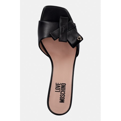 Love Moschino чехли с дебел ток дамски от кожа (JA28115G0OIE0000)