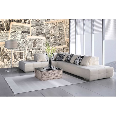 DIMEX ART Самозалепваща се флизелинова фототапета античен вестник 375 x 250 см