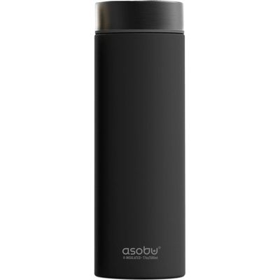 Asobu Двустенна термо бутилка с вакуумна изолация le baton - 500 мл. - черна/графит (asobu - lb17 smoke)