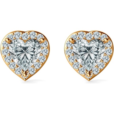 SAVICKI Обеци This is Love: злато, диаманти с шлиофвка "сърце