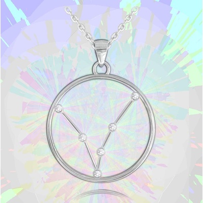 MINET Stříbrný Stars Ryby Czech Crystal JMAS9503SN45