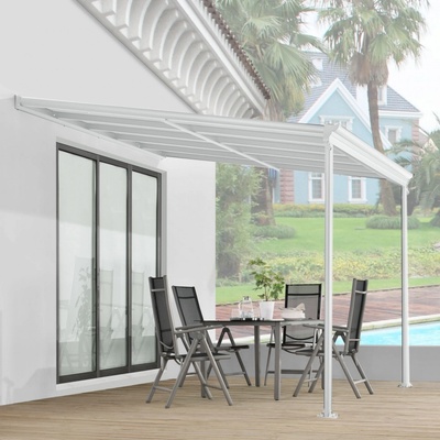 Goleto Zahradní hliníková pergola s polykarbonátem 3 x 3 m 3000W bílá