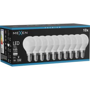 Mexen Nova 10x LED крушка E14, G45, 1W, Неутрална - 4000K, 105 lm - L101-E14-0140-01x10 (L101-E14-0140-01x10)