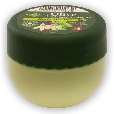 Madis Herbolive Body butter vanilla & green tea mini Telové maslo s vanilkou a zeleným čajom mini 60 ml