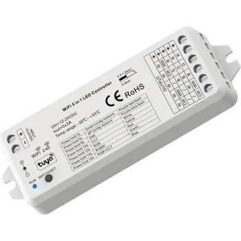 OPTONICA TUYA + RF 5in1 КОНТРОЛЕР 12-24VDC 3Aх5CH MAX15A 180W/360W(12/24V) (6383)