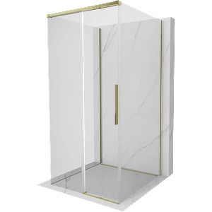 Mexen Rox-3S тристенна плъзгаща душ кабина 120 x 120 см, прозрачна, златна - 8C2-120-120-50-00-3S (8C2-120-120-50-00-3S)
