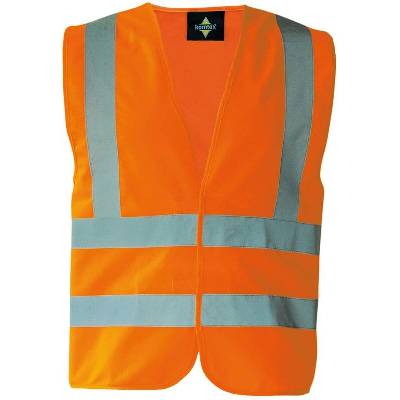 Korntex KXVR Hannover vesta so 4 reflexnými pruhmi oranžová