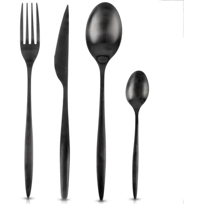 Jedálenské príbory Matt black 24 dielov