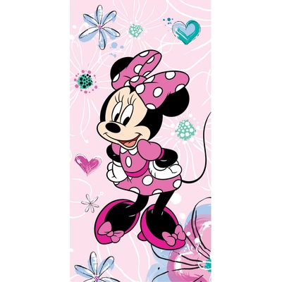Jerry Fabrics DETSKÝ BAVLNENÝ UTERÁK MINNIE 70 x 140 cm VZOROVANÁ