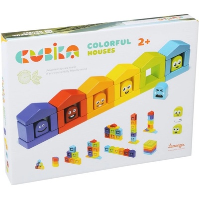 Cubika kostky barevné domečky 14866