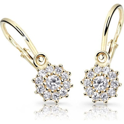 Cutie Jewellery detské zlaté náušnice C2749Z CZ White