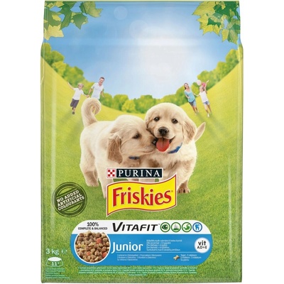 Friskies Junior s kuraťom a zeleninou s mliekom 3 kg