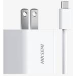 Hikvision Hikvision HIKSEMI Зарядно за телефон - 1бр. USB-C, 1бр. USB-A + USB-C кабел, 33W, американски щепсел HS-HUB-GAN33(STD)/1C1A/33W/WHITE (HS-HUB-GAN33(STD)/1C1A/33W/WHITE)