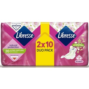 Libresse Превръзки с крилца Libresse - Ultra Aloe Vera&Camomile Duo, 20 броя