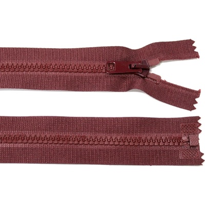 Kostěný zip no.5 rozepínací 35cm bundový color: 578 vínová