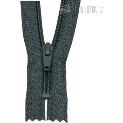 YKK Zips špirálový nedelitelný sivý tmavší 18 cm
