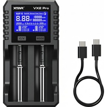 XTAR VX2 Pro inteligentná 2-slotová nabíjačka a tester batérií