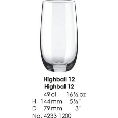 Rona Pohár Lunar sklenený 6 x 490 ml