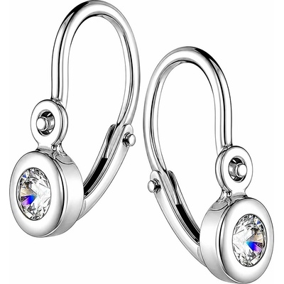 Zlaton Visací náušnice bílé zlato s kamenem 1.2cm 1g 000431006220
