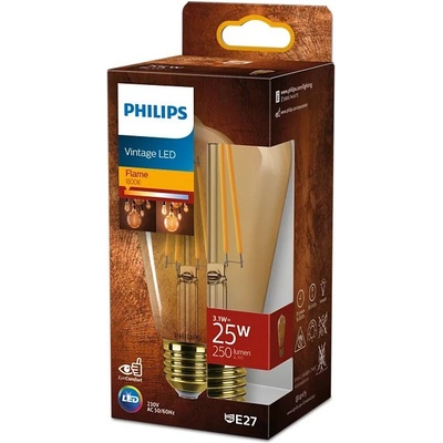 Philips LED žiarovka Edison E27 ST64 3,1W = 25W 250lm 1800K teplé vlákno jantárová