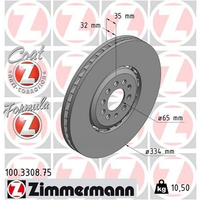 Brzdový kotúč ZIMMERMANN 100.3308.75 (100330875)