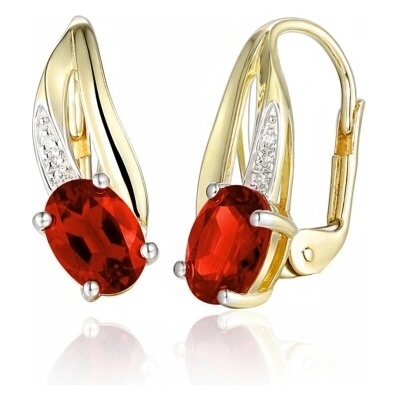 Gems, Originální náušnice Marivia, kombinované zlato s brilianty a granáty, 585-38-3-4597.2ZB0.0.00.HSI.610.08