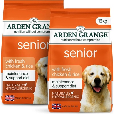 Arden Grange Senior с прясно пиле и ориз 2 x 12 кг