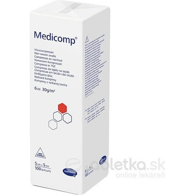 Medicomp kompres nesterilný 5 x 5 cm 100 ks