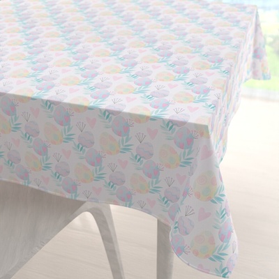 Biante Velikonoční teflonový čtvercový ubrus TF-073 Pastelové kraslice na bílém 110x110cm