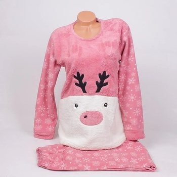 Image 1 of Макси поларена пижама в цвят пепел от рози с еленче