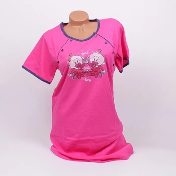 Image 1 of Нощница за кърмачки в цикламено с апликация - бебенца