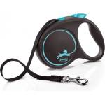 flexi Автоматичен повод FLEXI Black Design L синьо лента 5 м - 50 кг 03413