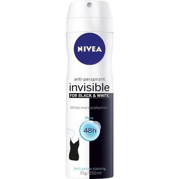 Nivea Invisible For Black & White Pure deo spray 150 ml