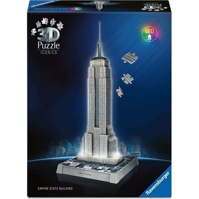 RAVENSBURGER 3D puzzle Iconics: Empire State Building (Nočná edícia) 216 ks