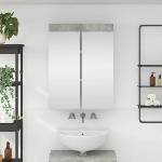 vidaXL Шкаф с огледало за баня TULUM Циментено сиво 60 x 16, 5 x 78 см (880364)