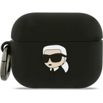 Karl Lagerfeld Силиконов калъф за Apple AirPods Pro 3 - Karl Lagerfeld Silicone Karl Head 3D - Черен