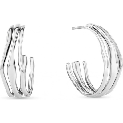 Calvin Klein Ocelové půlkruhové náušnice CK Wavy 35000720