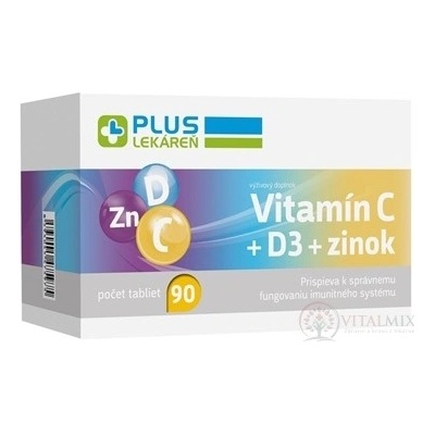 Plus Lékárna Vitamin C + D3 + Zinek tablet 90 kapslí