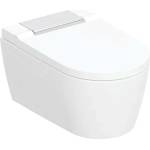 Geberit AquaClean - Тоалетна чиния с бидетна функция Sela, за окачване, TurboFlush, SoftClosing, KeraTect, бяло/гланцов хром 146.220. 21.1 (146.220.21.1)