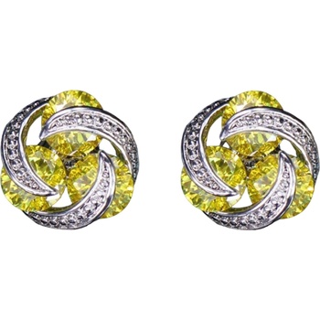 HARAHU Обеците le-21696 - Сребриста / Жълта kp21696 (le-21696)