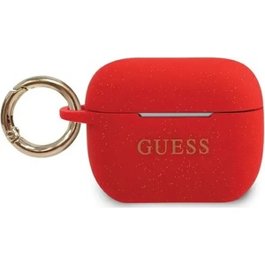 Guess GUACAPSILGLRE калъф за AirPods Pro, червен, силиконов с брокат (GUACAPSILGLRE)