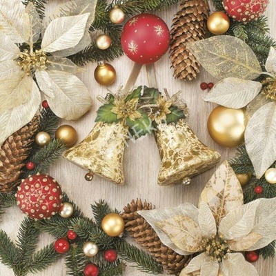 MAKI SLGW 025001 Jingle Bells Composition servítky 3V vianočné 20ks 33x33cm