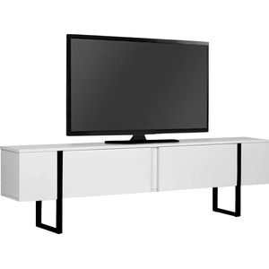 TopMebel Меламинов ТВ шкаф Luxe TopMebel в бял - черен цвят 180x30x50cm